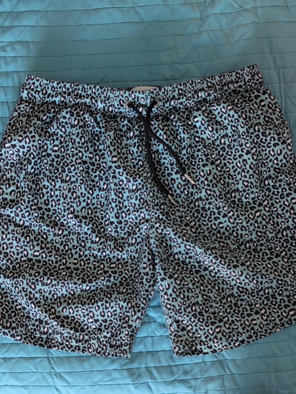 Allfenix Leopard Print Swim Trunks Drawstring Shorts